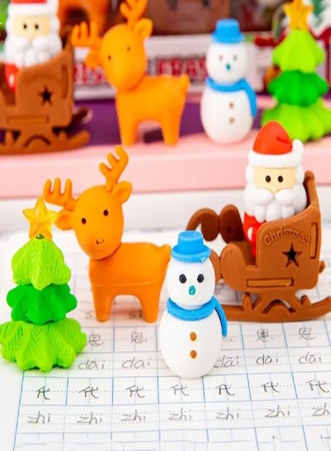 AMYCAUR Christmas Stylish 3D Santa Big Box Eraser Non-Toxic Smudge-Free Rubbers Cute Santa Erasers Christmas Gift for Kids Birthday Return Gift For Kids Santa Gift Set Stationery Gift for Kids (4 Pcs) - Image 4